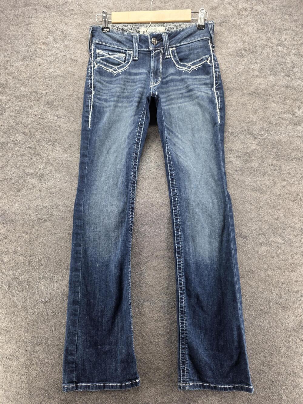 Ariat REAL Jeans Womens 26R Blue Medium Wash Bootcut Stretch Denim 32 Inseam